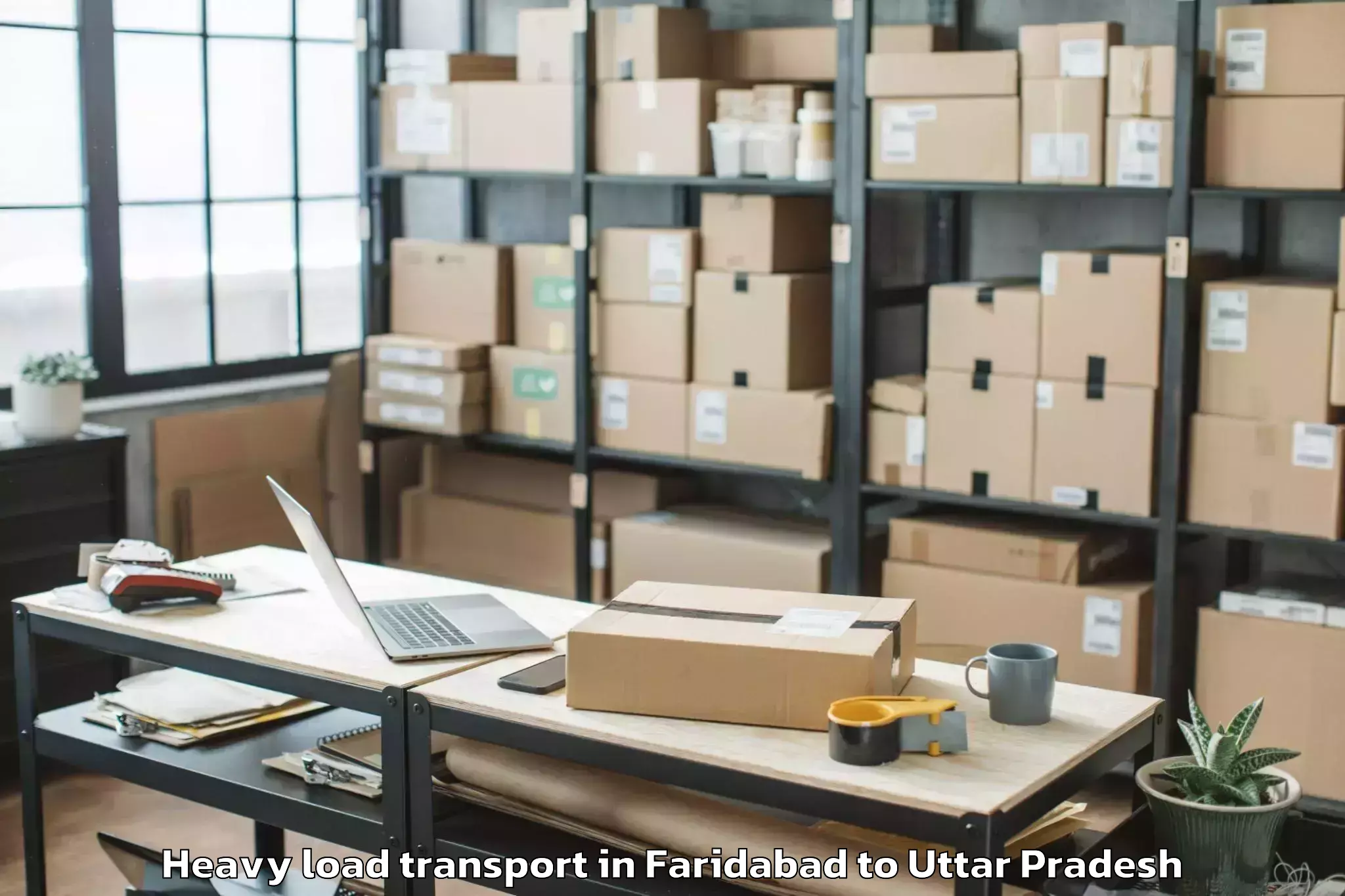 Book Faridabad to Ghanghata Heavy Load Transport Online